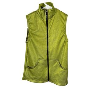 A Wish Come True Metallic Green Vest Dance Costume Size S Unisex Child Zip Up